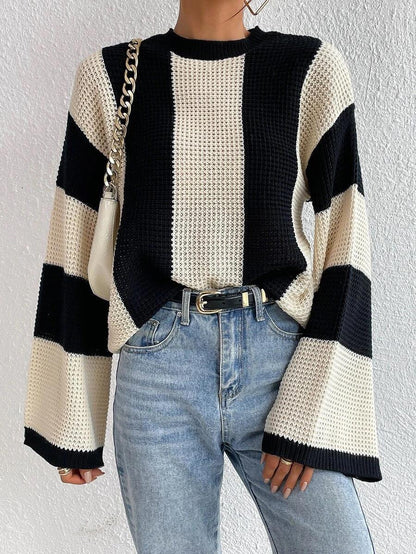 Oversized Striped Knit Sweater