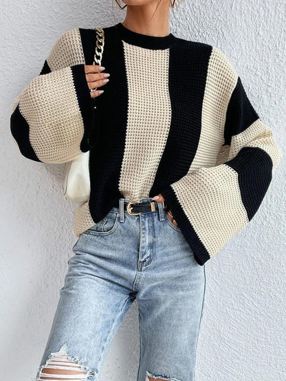 Oversized Striped Knit Sweater