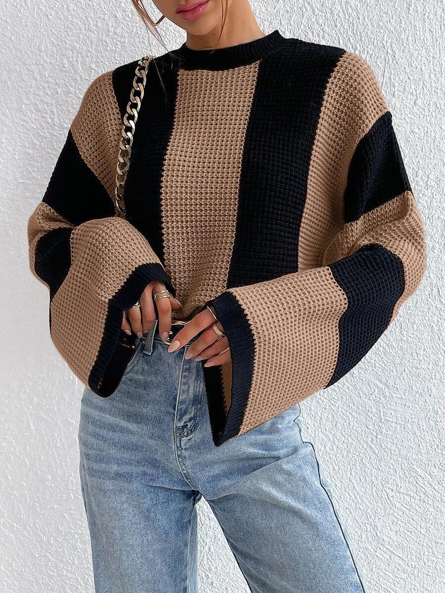 Oversized Striped Knit Sweater