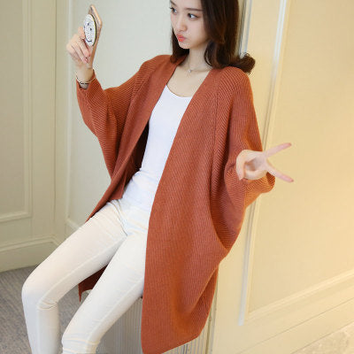 Cozy Mid-Length Knit Cardigan Sweater