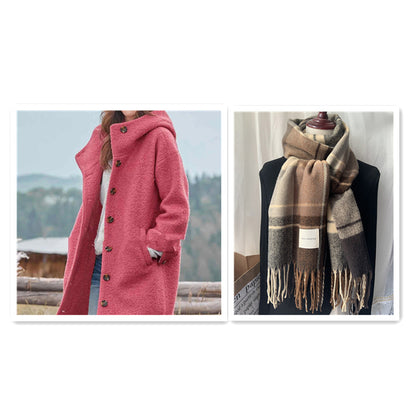 Thickened Tweed Mid-Length Coat