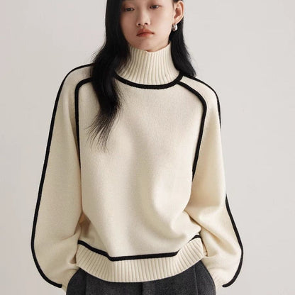 Cozy Half Turtleneck Loose Knit Sweater