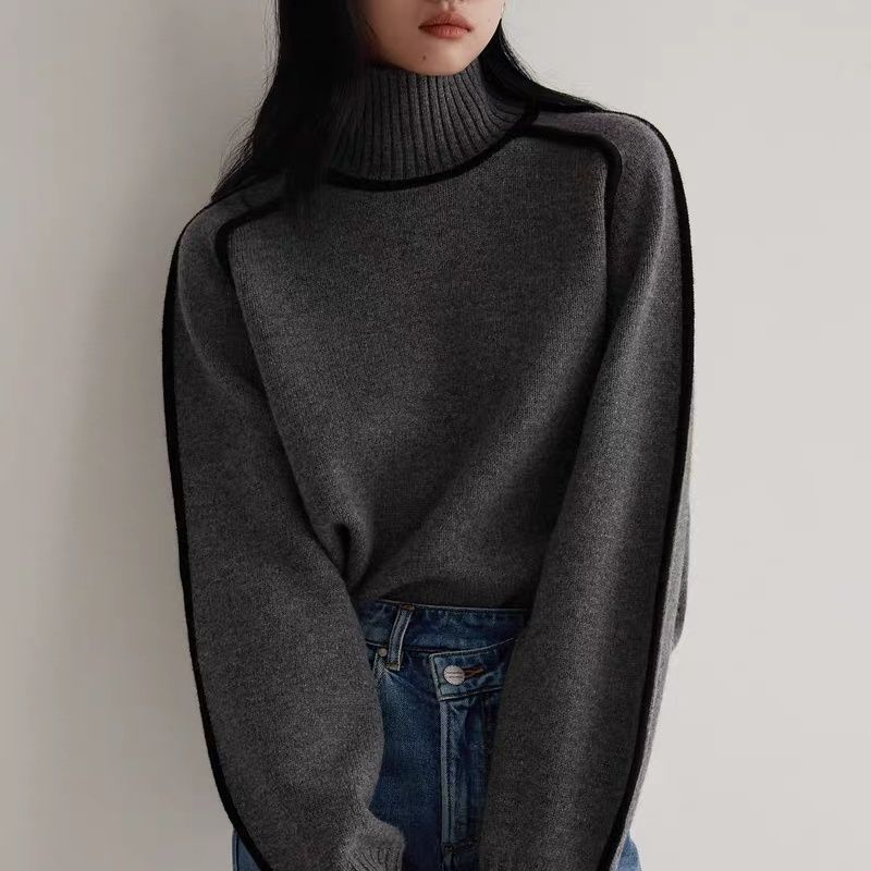 Cozy Half Turtleneck Loose Knit Sweater