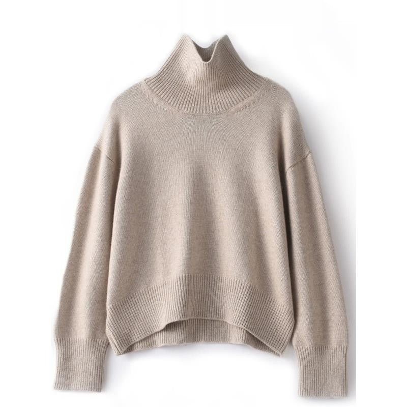 Minimalist Thick Wool Turtleneck Sweater