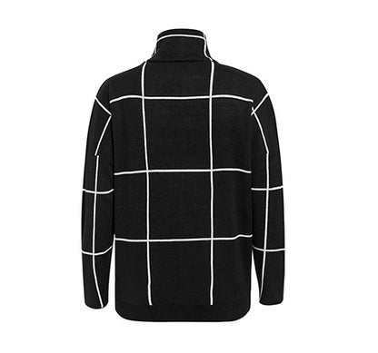 Black checkered jacket with white lines on a white background