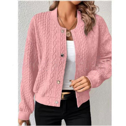 Textured Knit Button Jacket
