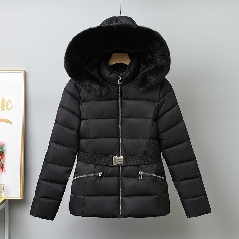 Elegant Fur Collar Padded Coat