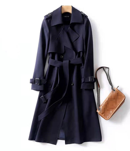 Double-Breasted Belted Trench Coat