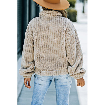 Plush Teddy Button-Up Jacket