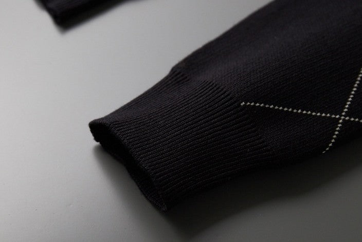 Męski ciepły sweter z okrągłym dekoltem