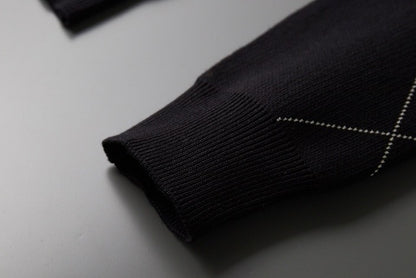 Męski ciepły sweter z okrągłym dekoltem