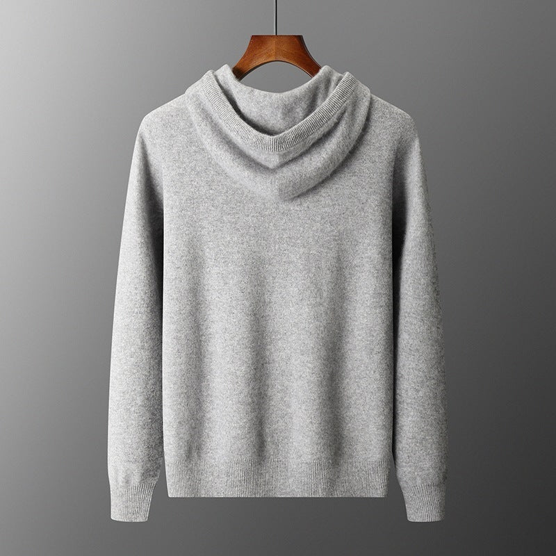 Męski dzianinowy dres z kapturem