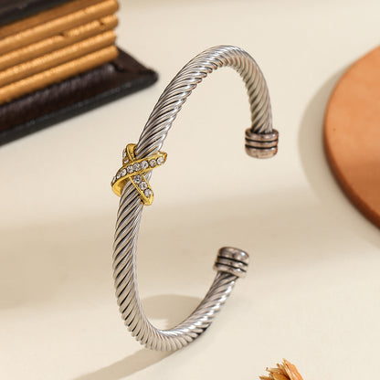 Cross Accent Cable Bracelet