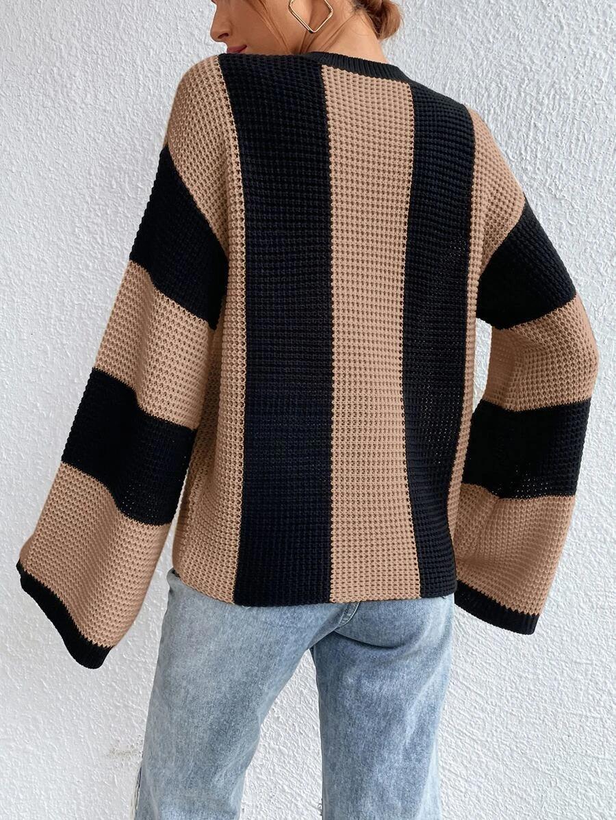 Oversized Striped Knit Sweater