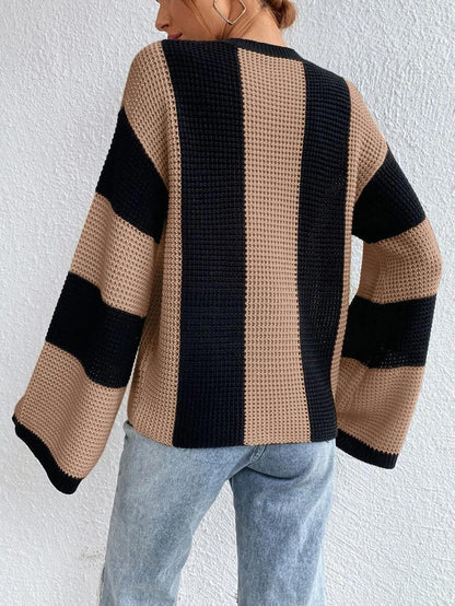 Oversized Striped Knit Sweater