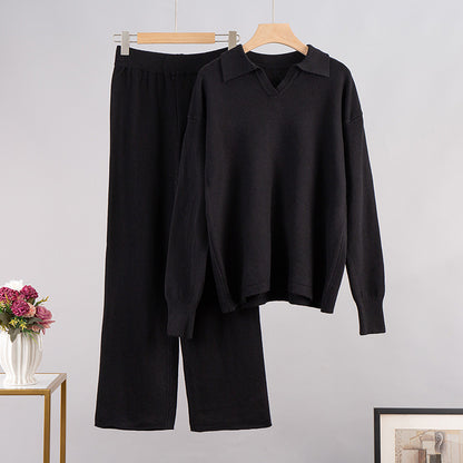 Knitted Two-Piece Pullover Outfit