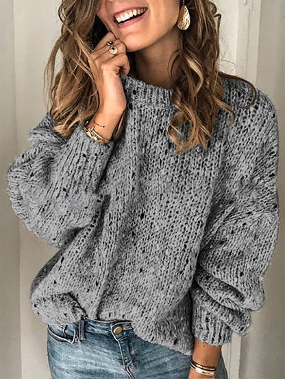 Polka Dot Knit Pullover Sweater