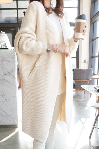 Cozy Mid-Length Knit Cardigan Sweater