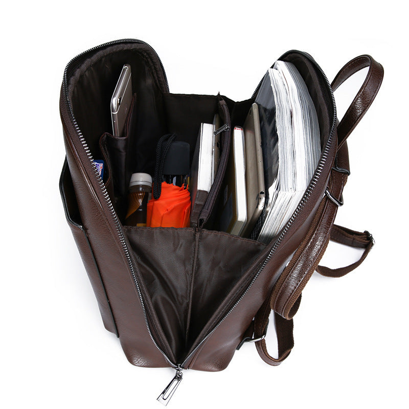 Classic Leather Casual Backpack
