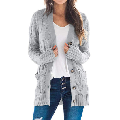 Wool Blend Single-Breasted Long Sleeve Coat