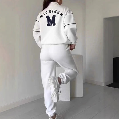 Casual Two-Piece Pullover Sweatshirt & Jogger Set