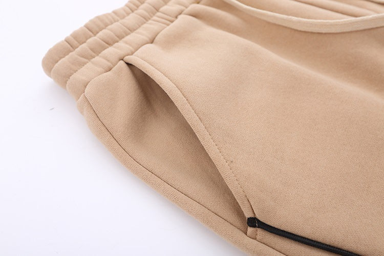 Moda Elite| Ciepłe spodnie dzianinowe z aksamitem