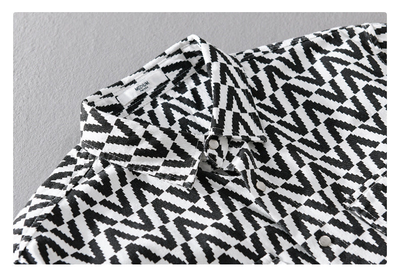 Moda Elite | Koszula rekreacyjna z nadrukiem i długim rękawem