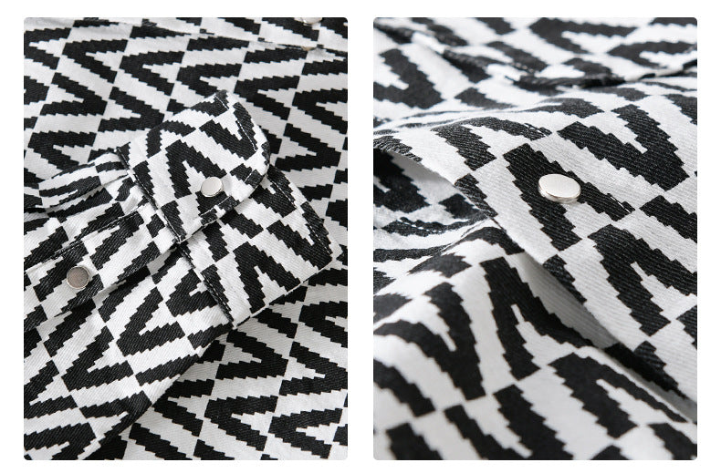 Moda Elite | Koszula rekreacyjna z nadrukiem i długim rękawem