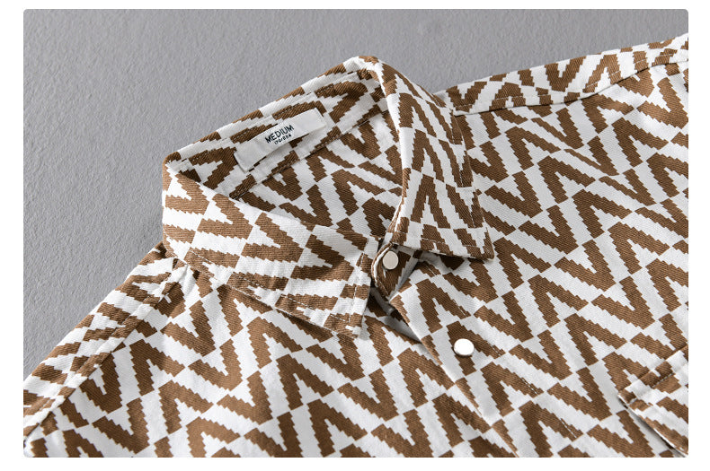 Moda Elite | Koszula rekreacyjna z nadrukiem i długim rękawem