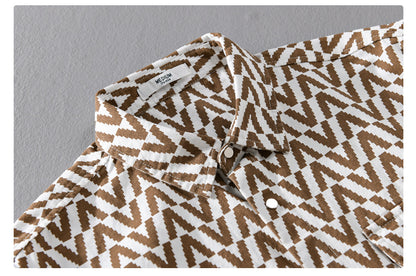 Moda Elite | Koszula rekreacyjna z nadrukiem i długim rękawem