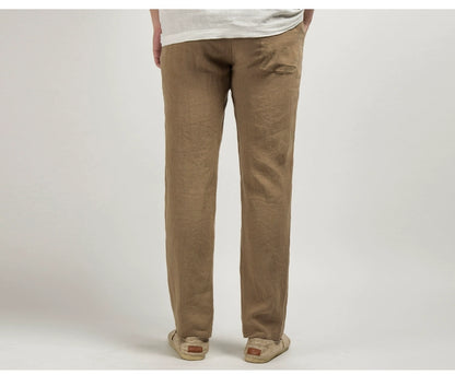 Męskie lniane spodnie rekreacyjne