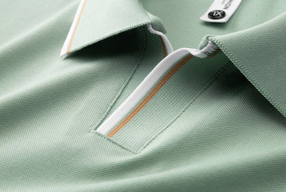 Jedwab morwowy polo z krótkim rękawem