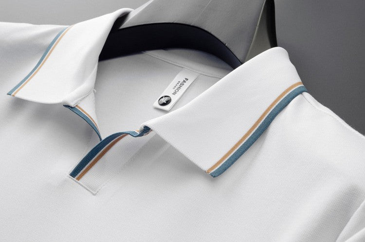 Jedwab morwowy polo z krótkim rękawem