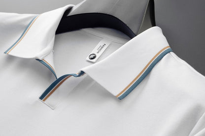 Jedwab morwowy polo z krótkim rękawem