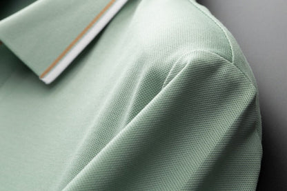 Jedwab morwowy polo z krótkim rękawem