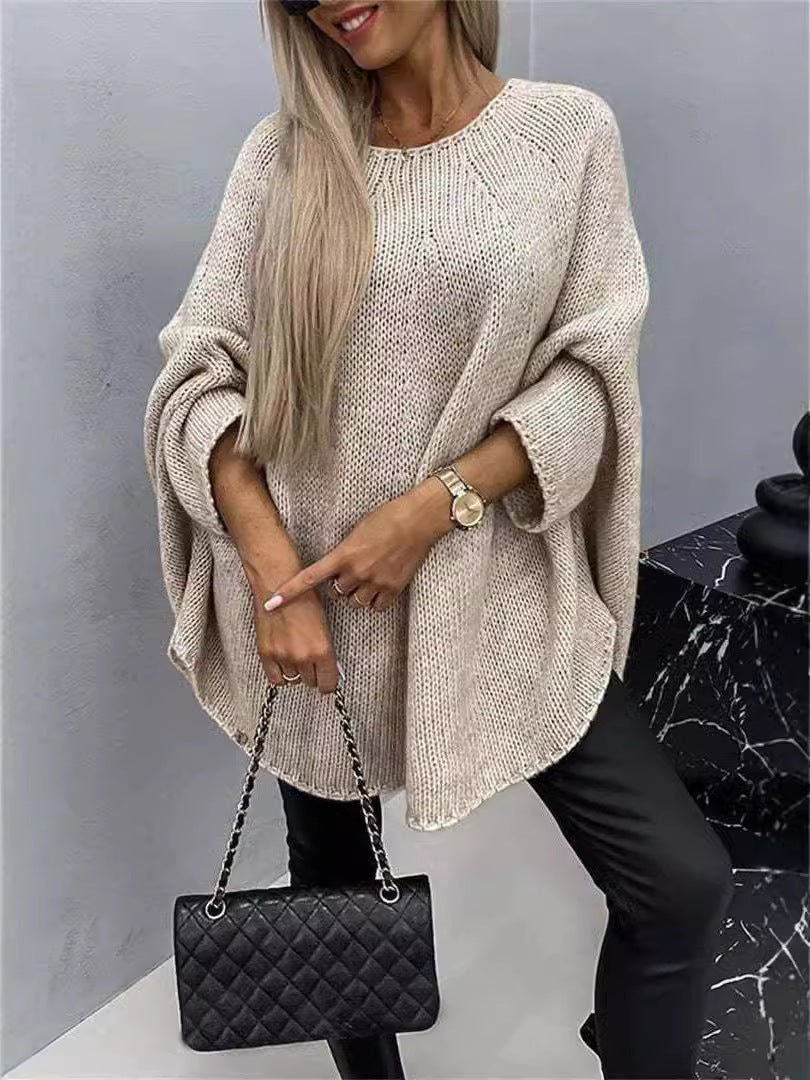 Oversized Batwing Knit Pullover Sweater