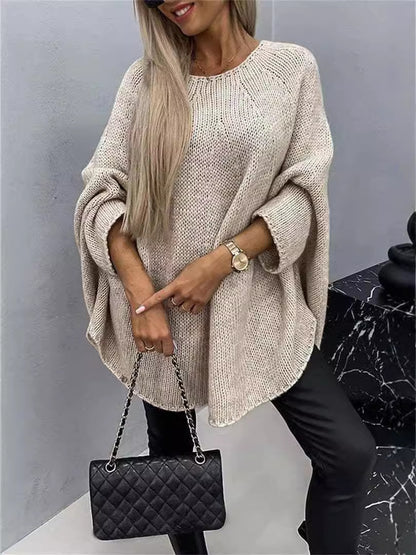 Oversized Batwing Knit Pullover Sweater