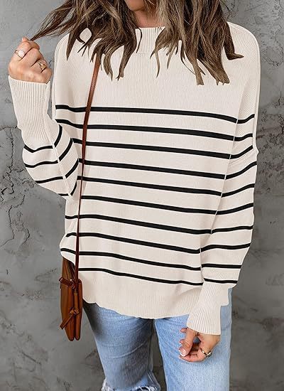 Loose Fit Striped Knit Sweater