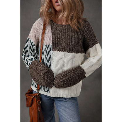 PatchworkKnit Cozy Winter Sweater