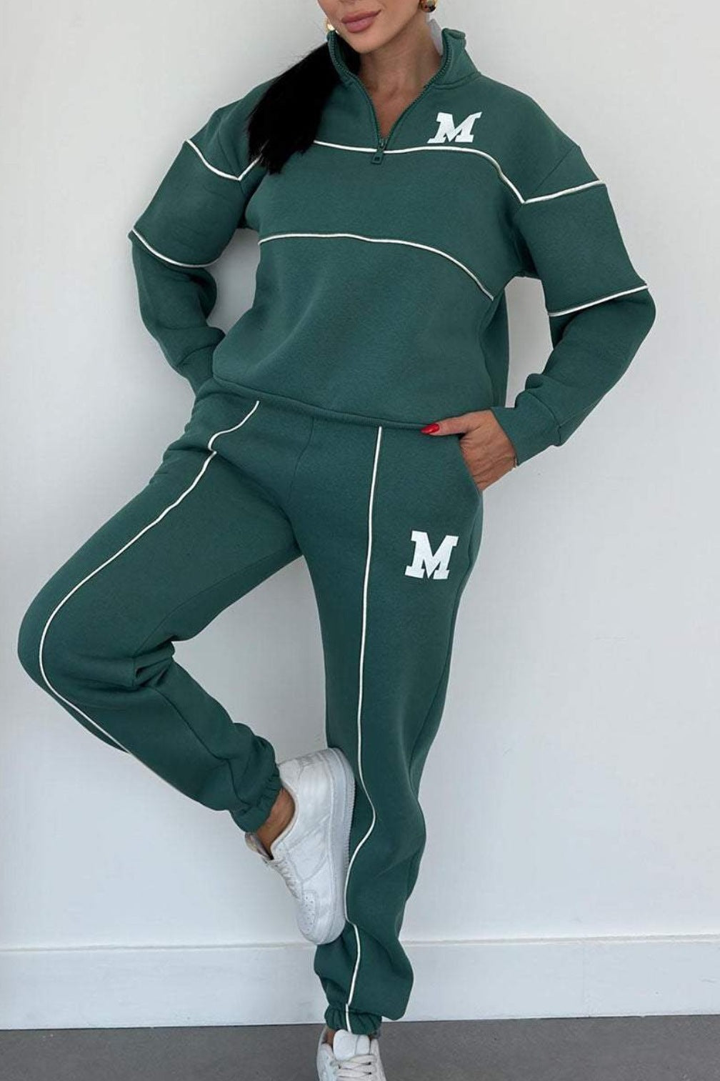 Casual Two-Piece Pullover Sweatshirt & Jogger Set