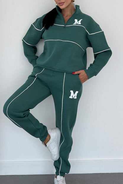Casual Two-Piece Pullover Sweatshirt & Jogger Set