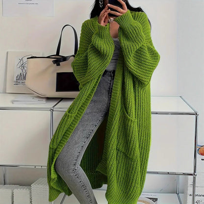 Long-Sleeved Knit Sweater Cardigan