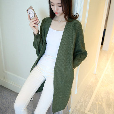 Cozy Mid-Length Knit Cardigan Sweater
