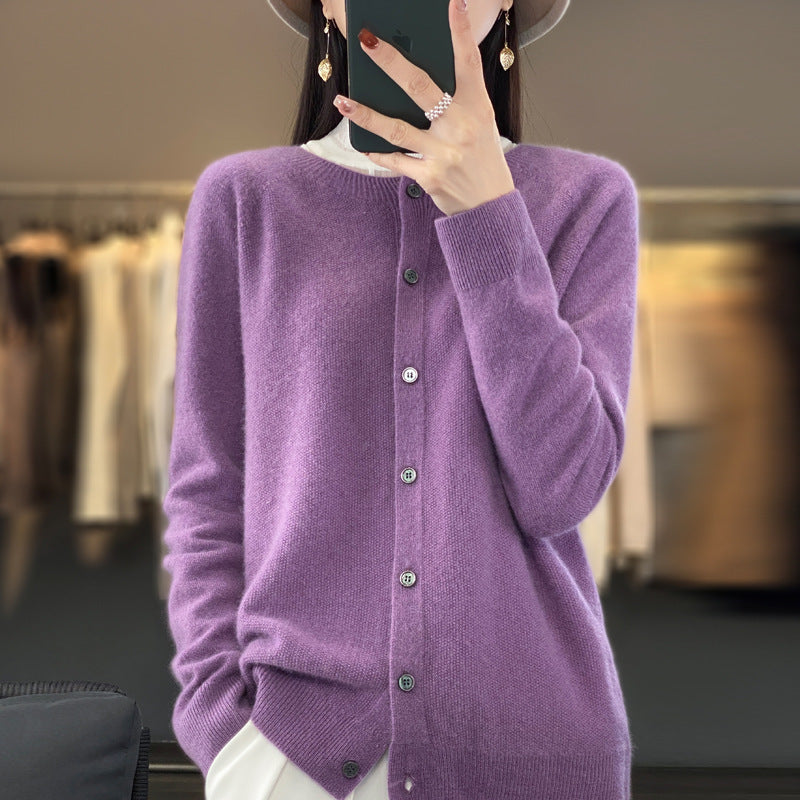 Plus Size Loose Knit Cardigan