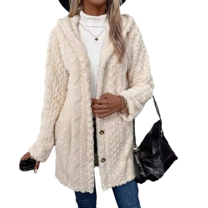 Solid Color Hooded Winter Jacket