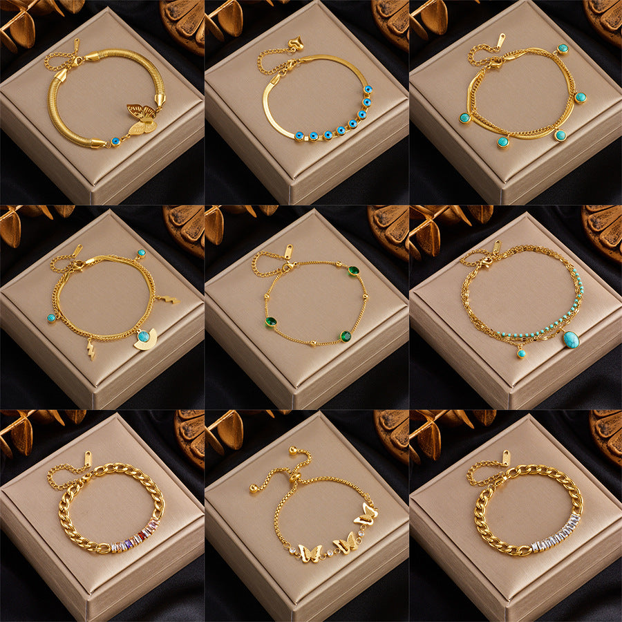 Layered Turquoise Pendant Bracelet