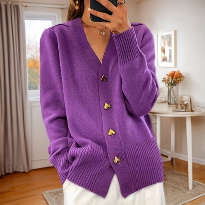 Heart Button Knit Cardigan