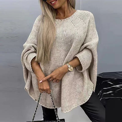 Oversized Batwing Knit Pullover Sweater