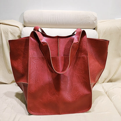 Vintage Large Capacity PU Leather Tote Bag