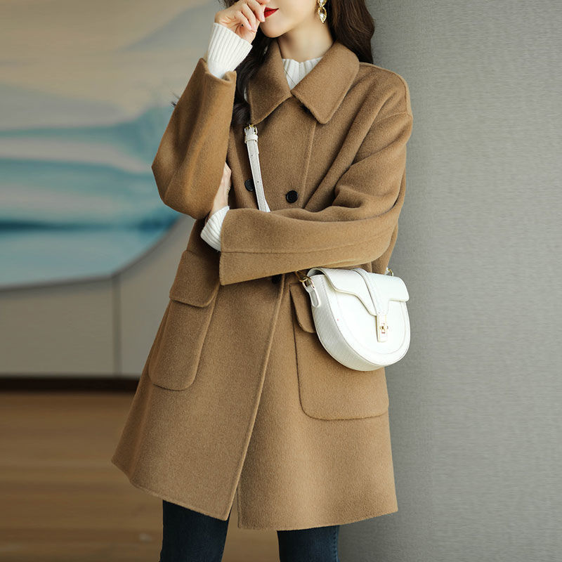 Elegant Mid-Length Woolen Coat